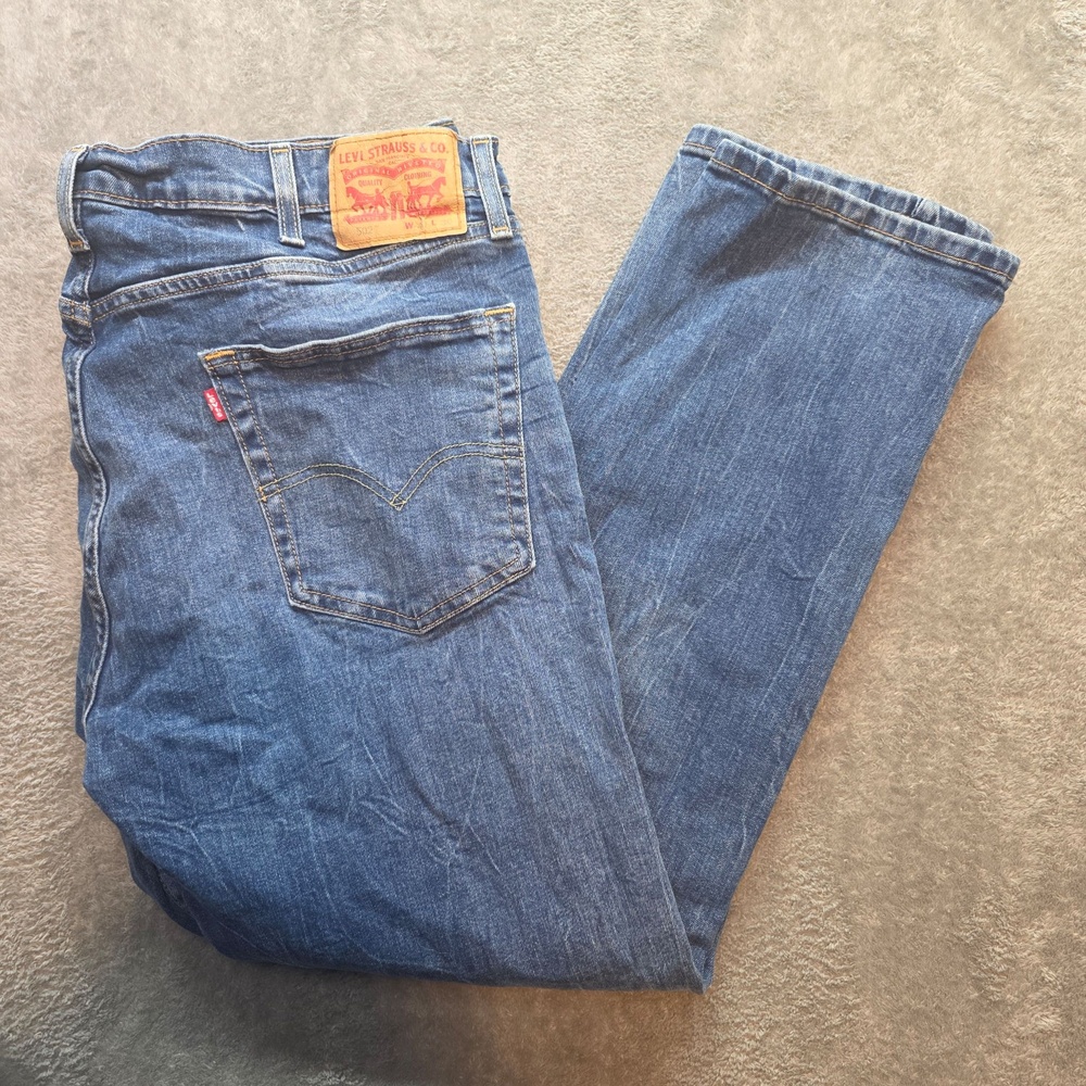 Levi's 502 Jeans Mens 40x30 Blue Medium Wash Relaxed Straight Leg Denim Zip Fly
